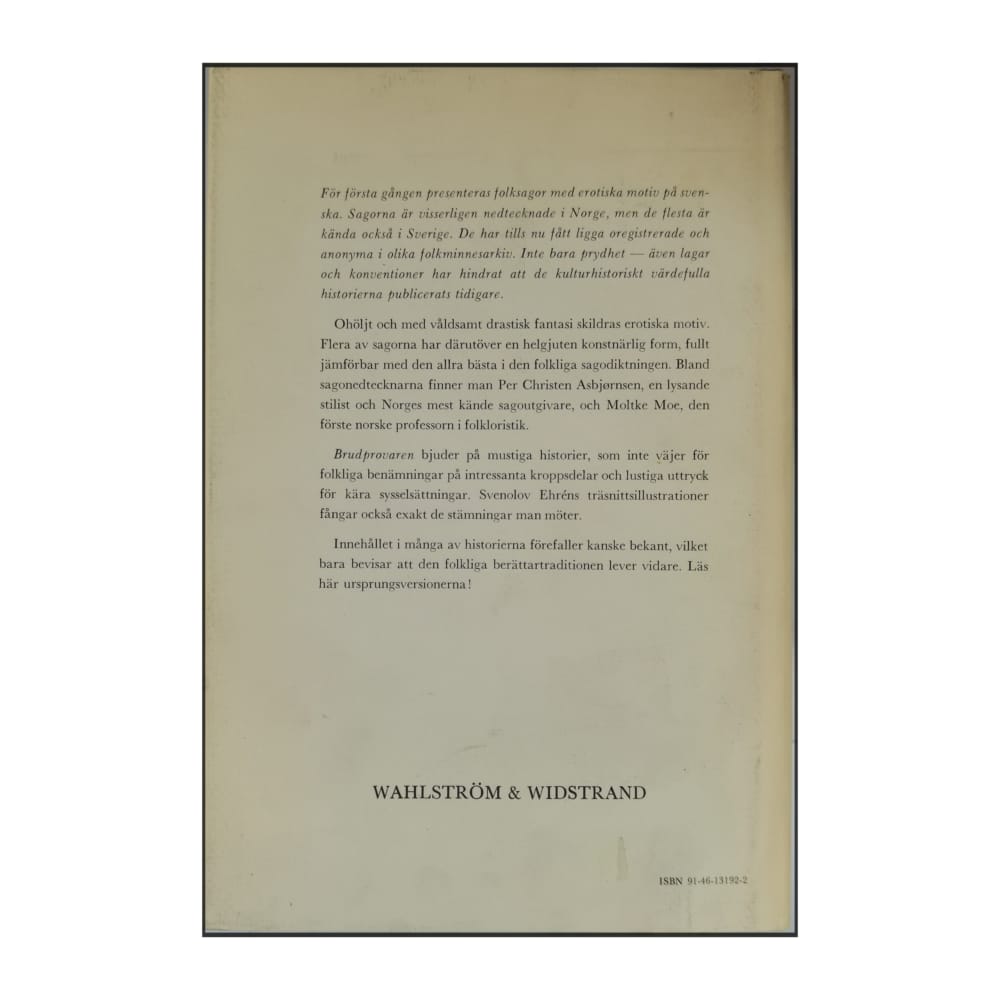 Asbjørnsen, Moe Nauthella: Brudprovaren: Erotiska Folksagor Från Norge
