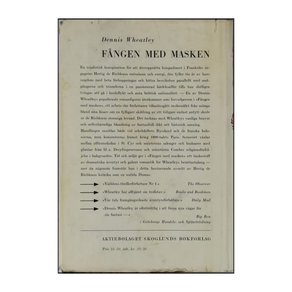 Dennis Wheatley: Fången Med Masken