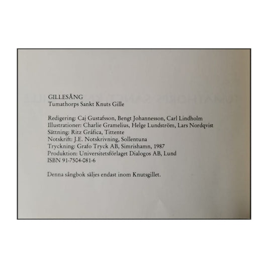 Tumathorps Sanct Knuts Gille: Gillessång