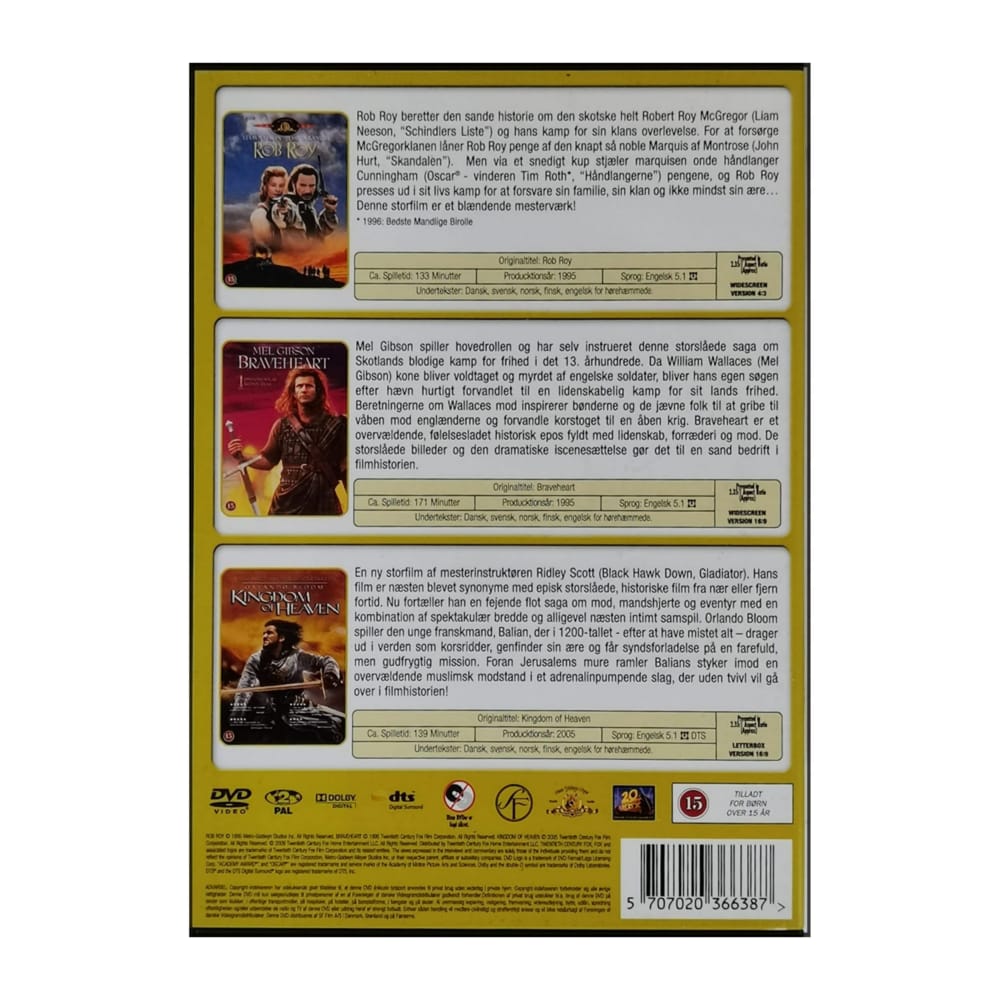 Rob Roy + Braveheart + Kingdom Of Heaven