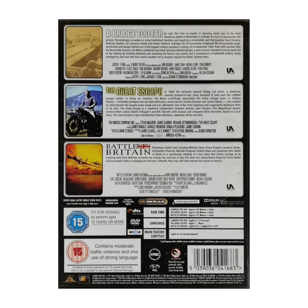 A Bridge Too Far + The Great Escape + Battle Of Britain