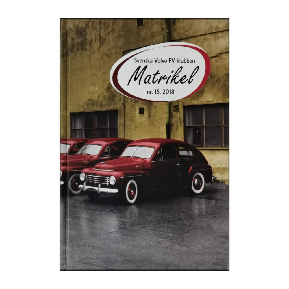 Svenska Volvo Pv-Klubben Matrikel  2018 Nr 15