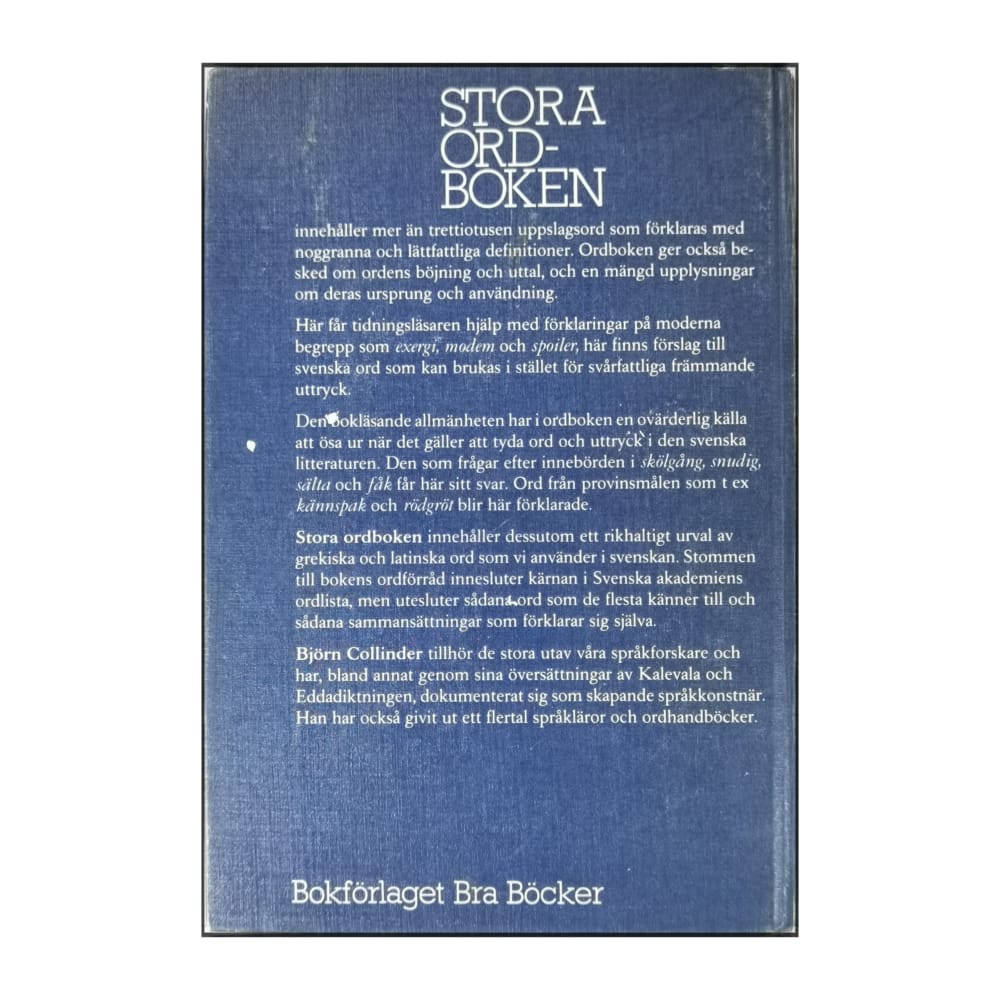 Björn Collinder: Stora Ordboken: Svensk Ordnyckel