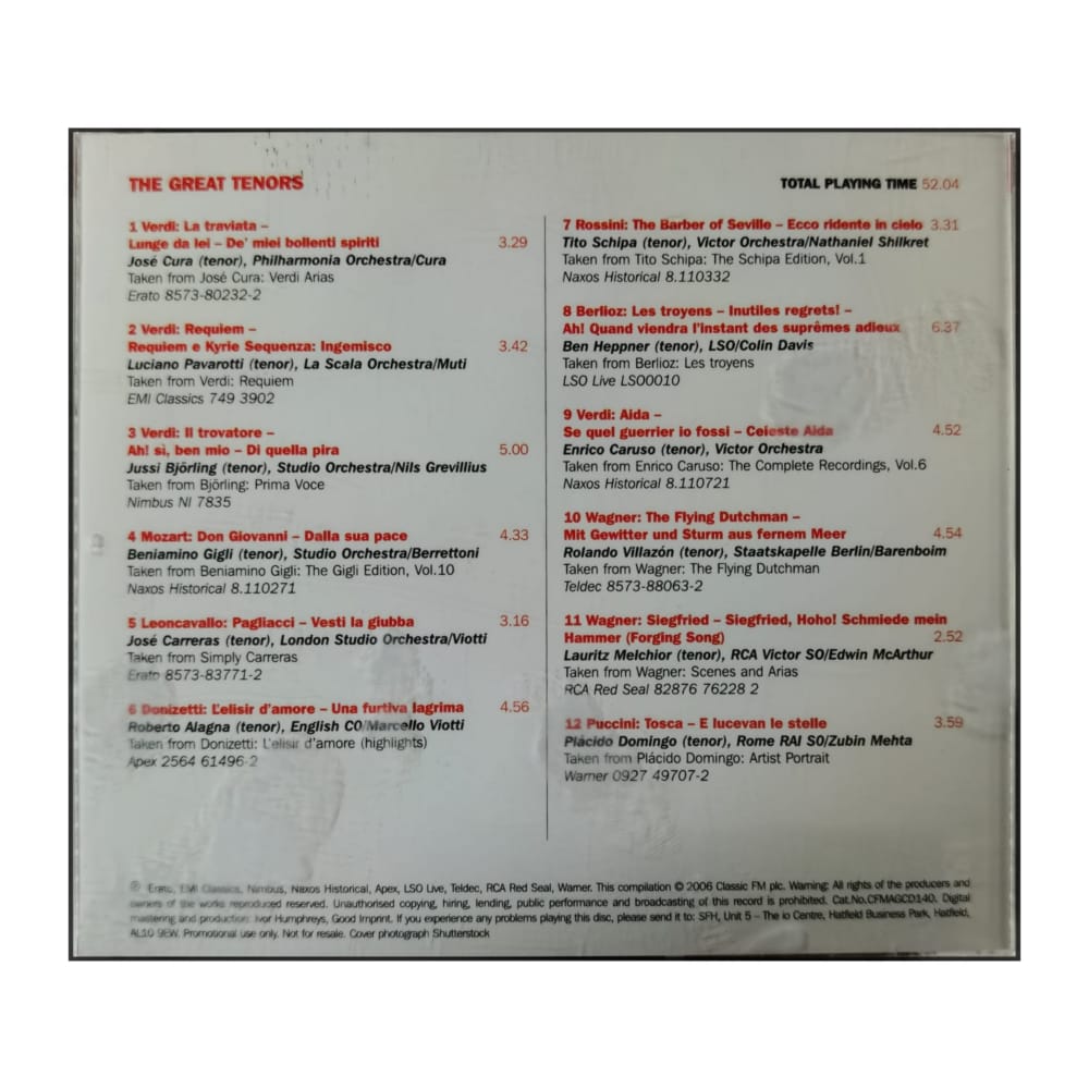 Classic Fm: The Great Tenors