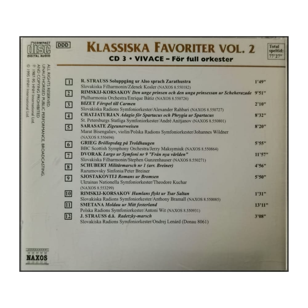 Naxos: Klassiska Favoriter 2: Vivace För Full Orkester