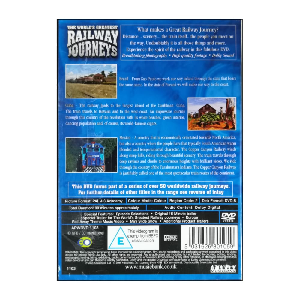 The World'S Greatest Railway Journeys: Brazil Cuba Mexico