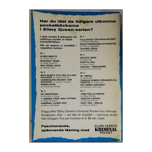 Ellery Queen'S Kriminal Pocket 8