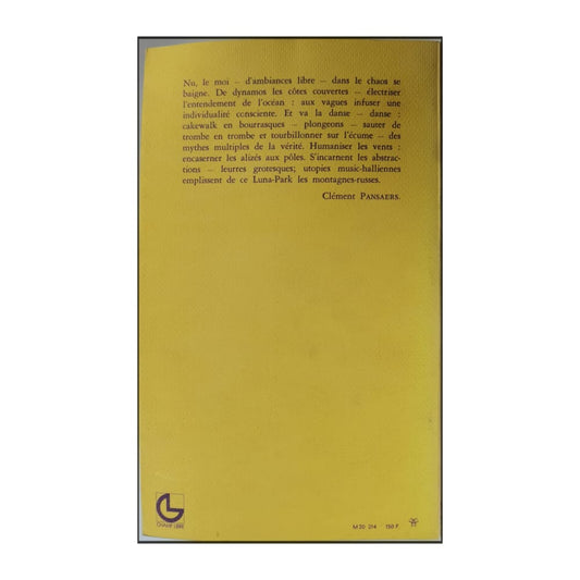 Clément Pansaers: Bar Nicanor Et Autres Textes Dada