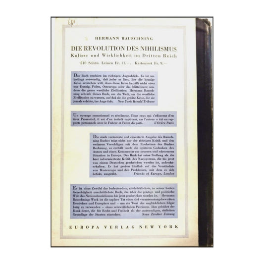 Hermann Rauschning: Gespräche Mit Hitler