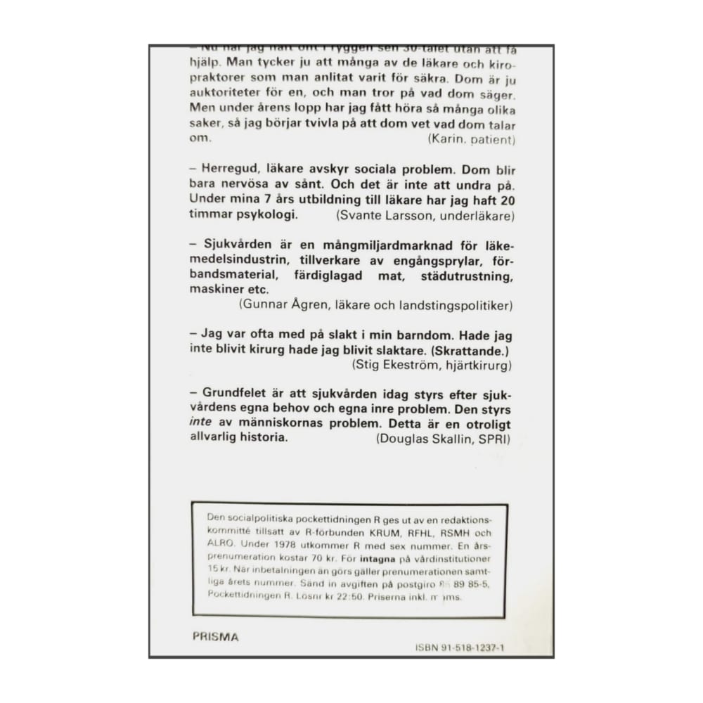 Pockettidningen R 1978 Nr 5 Makt Förakt Och Vita Rockar