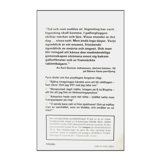 Pockettidningen R 1977 Nr 2 Stoppa Det Psykiatriska Våldet