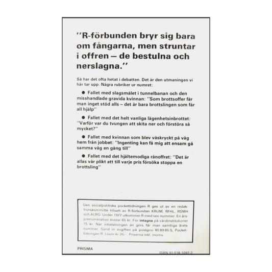 Pockettidningen R 1977 Nr 1 Brottsoffer