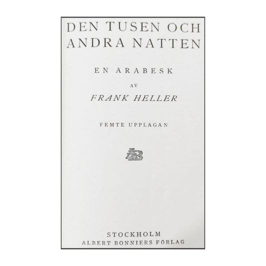 Frank Heller: Den Tusen Och Andra Natten