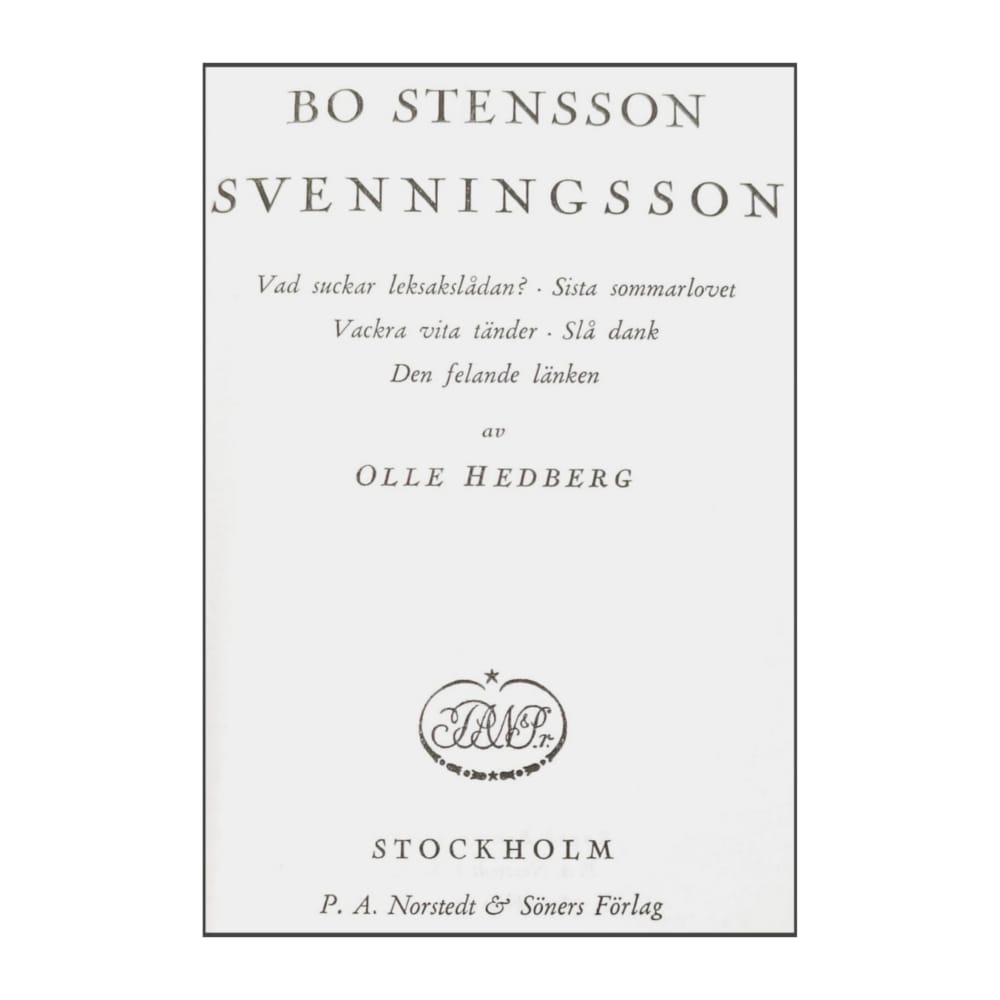 Olle Hedberg: Bo Stensson Svenningsson