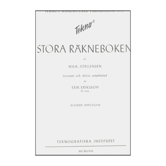Wilh. Jörgensen: Stora Räkneboken