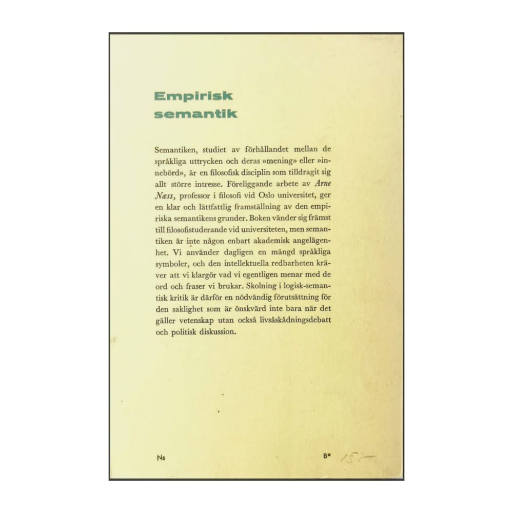 Arne Næss: Empirisk Semantik