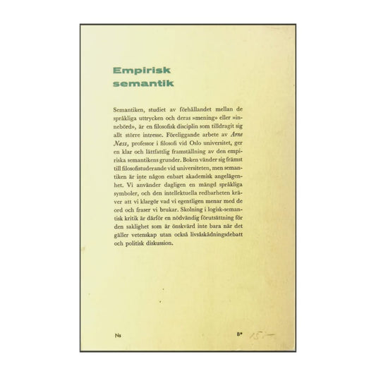 Arne Næss: Empirisk Semantik