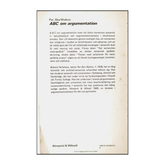 Per-Åke Walton: Abc Om Argumentation