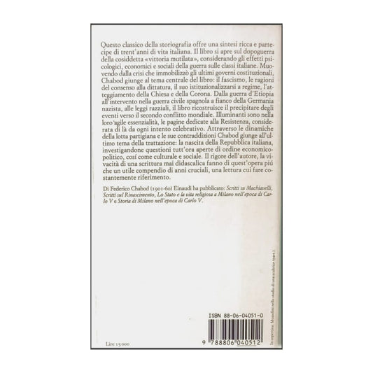 Federico Chabod: L'Italia Contemporanea (1918-1948)