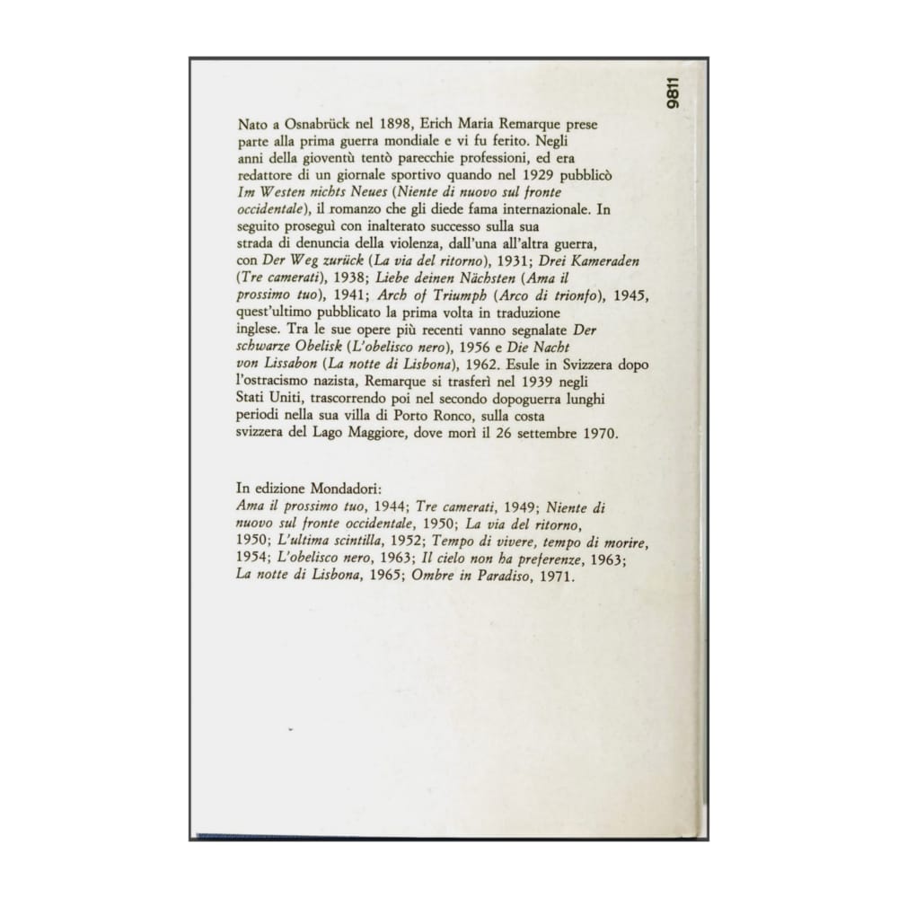 Erich Maria Remarque: Ombre In Paradiso