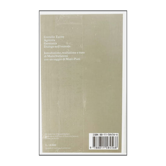 Tacito: Agricola Germania Dialogo Sull'Oratoria