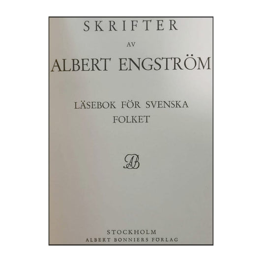 Albert Engström: Läsebok För Svenska Folket
