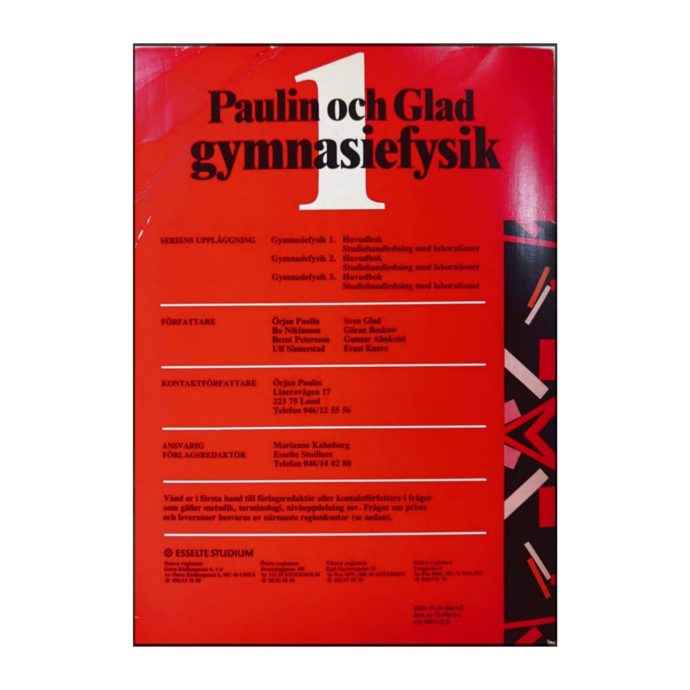 Sven Glad & Örjan Paulin: Gymnasiefysik 1