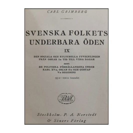 Carl Grimberg: Svenska Folkets Underbara Öden 9