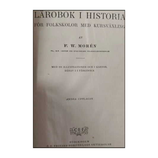 F. W. Morén: Lärobok I Historia
