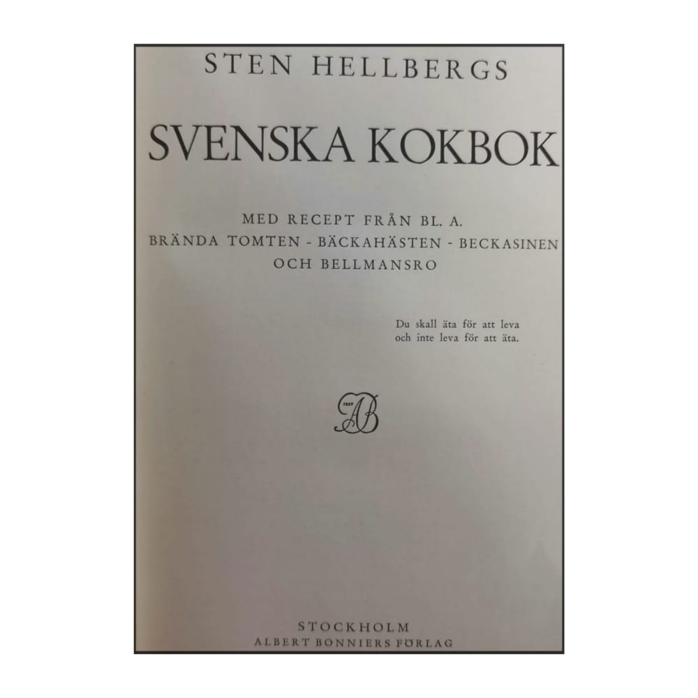 Sten Hellbergs: Svenska Kokbok