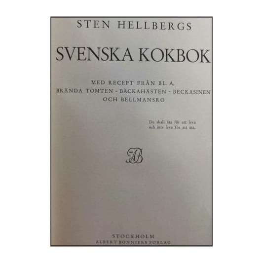 Sten Hellbergs: Svenska Kokbok