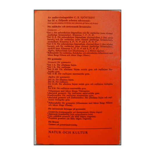 C. E. Sjöstedt: Geometri 1