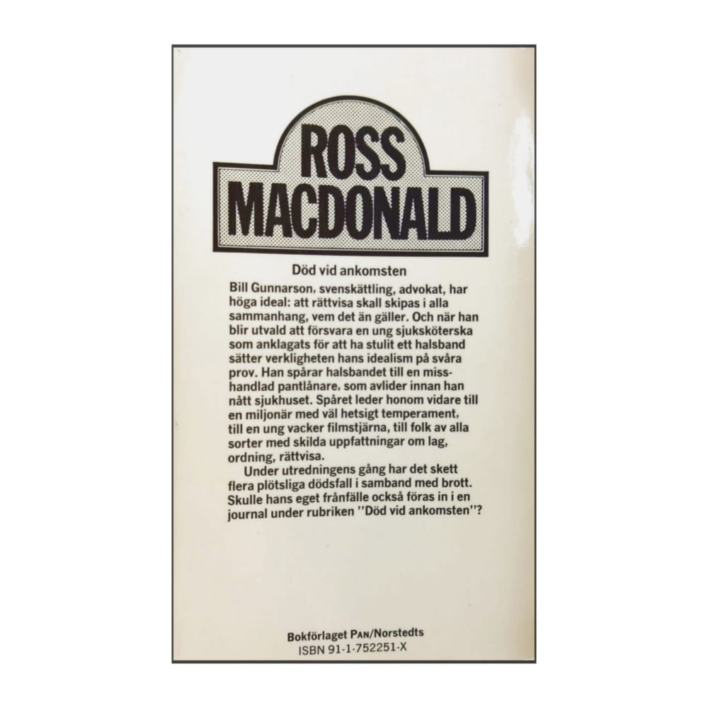Ross Macdonald: Död Vid Ankomsten
