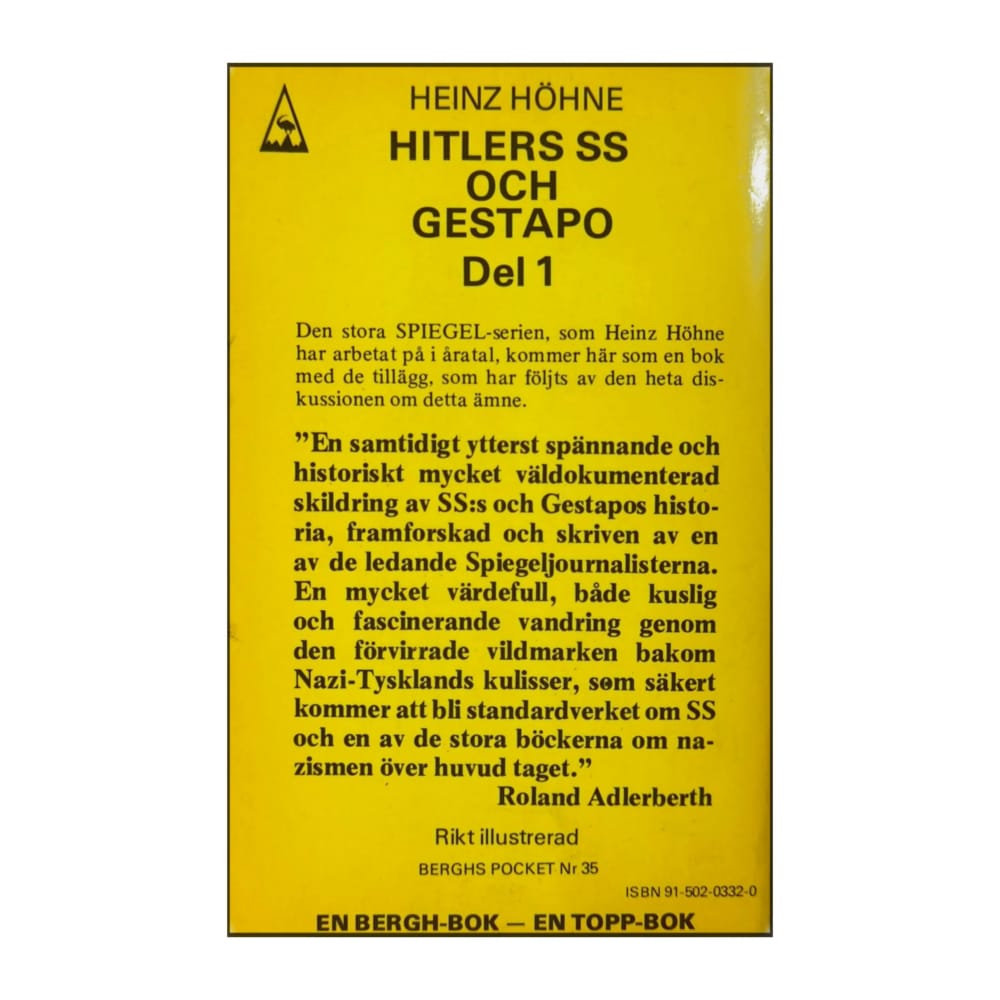 Heinz Höhne: Hitlers Ss Och Gestapo 1