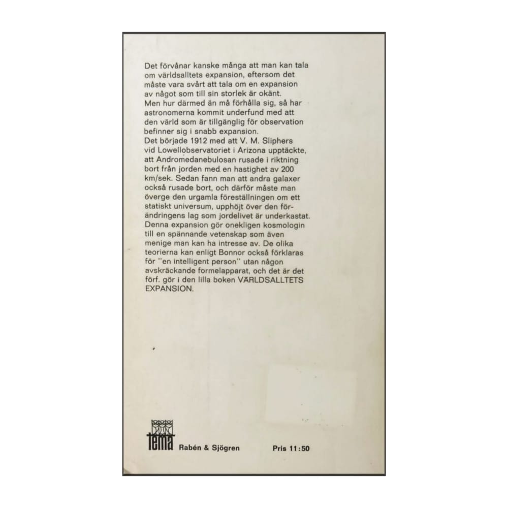 William Bonnor: Världsalltets Expansion