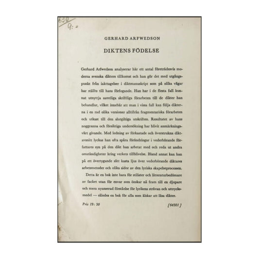 Gerhard Arfwedson: Diktens Födelse