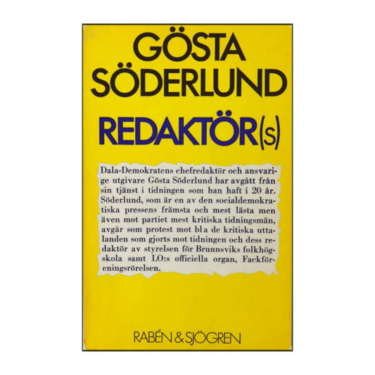 Gösta Söderlund: Redaktörs