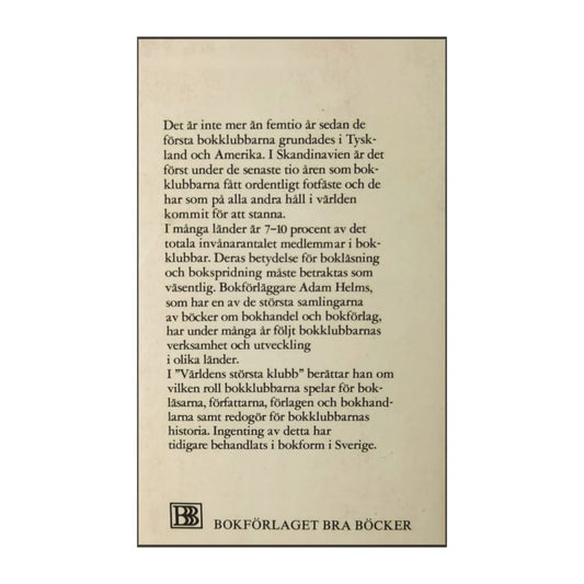Adam Helms: Världens Största Klubb Bokklubbarna