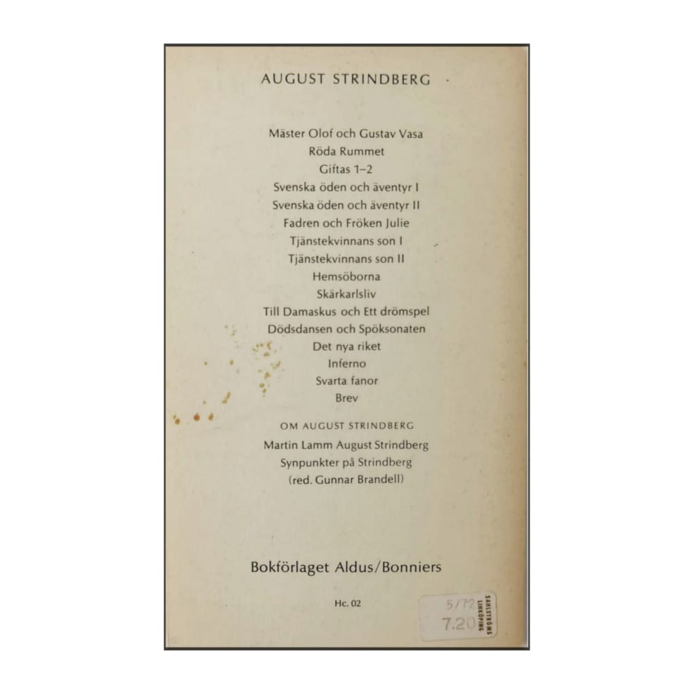 August Strindberg: Fadren - Fröken Julie