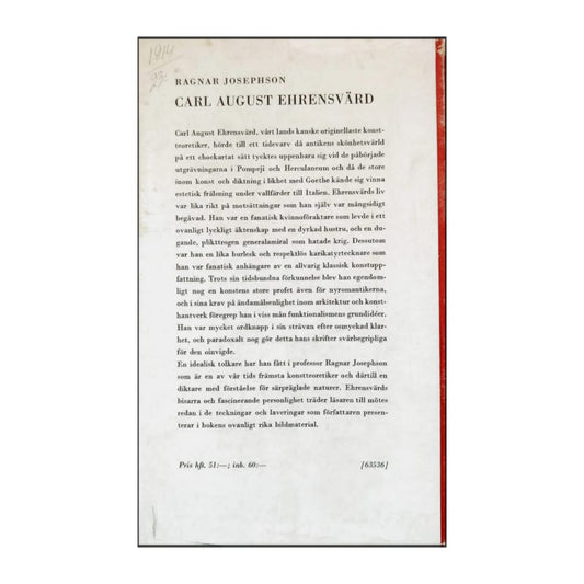Ragnar Josephson: Carl August Ehrensvärd