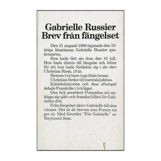 Gabrielle Russier: Brev Från Fängelset