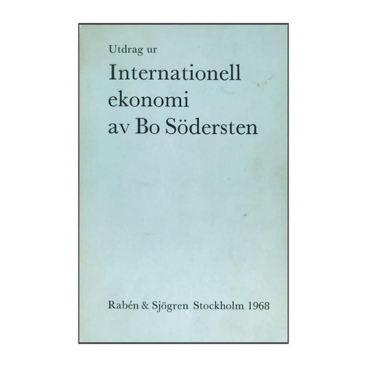 Bo Södersten: Internationell Ekonomi