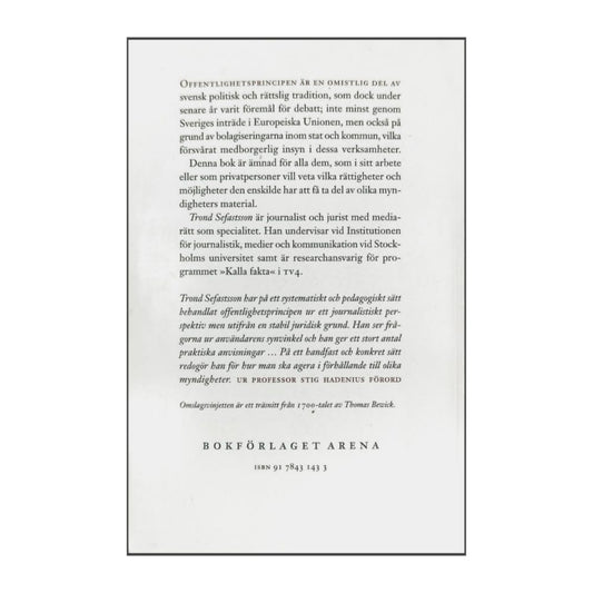 Trond Sefastsson: Offentlighetsprincipen I Praktiken