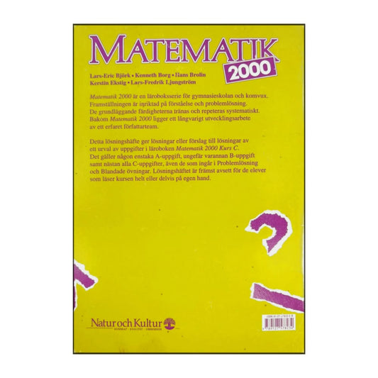 Matematik 2000: Kurs C Lösningshäfte