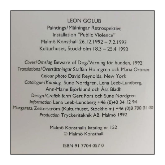 Leon Golub: Malmö Konsthall