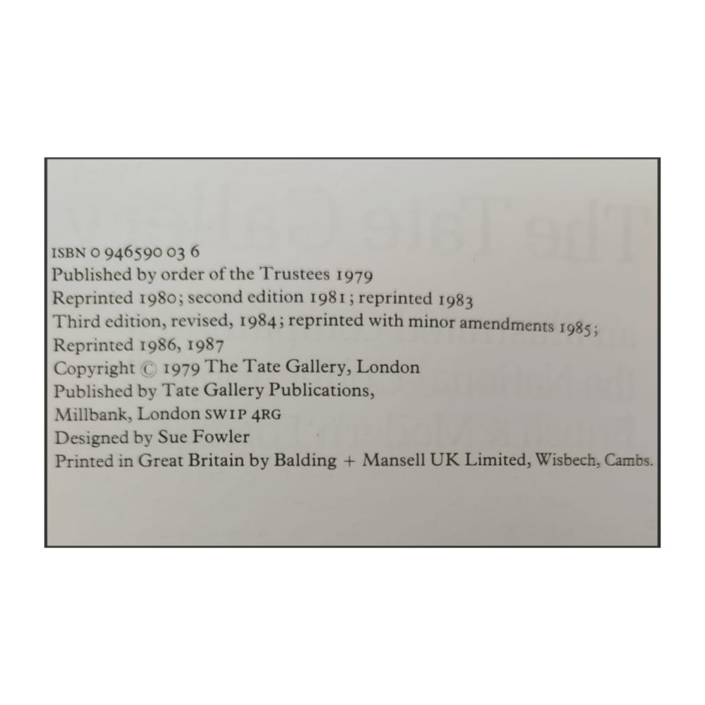 The Tate Gallery: An Illustrated Companion