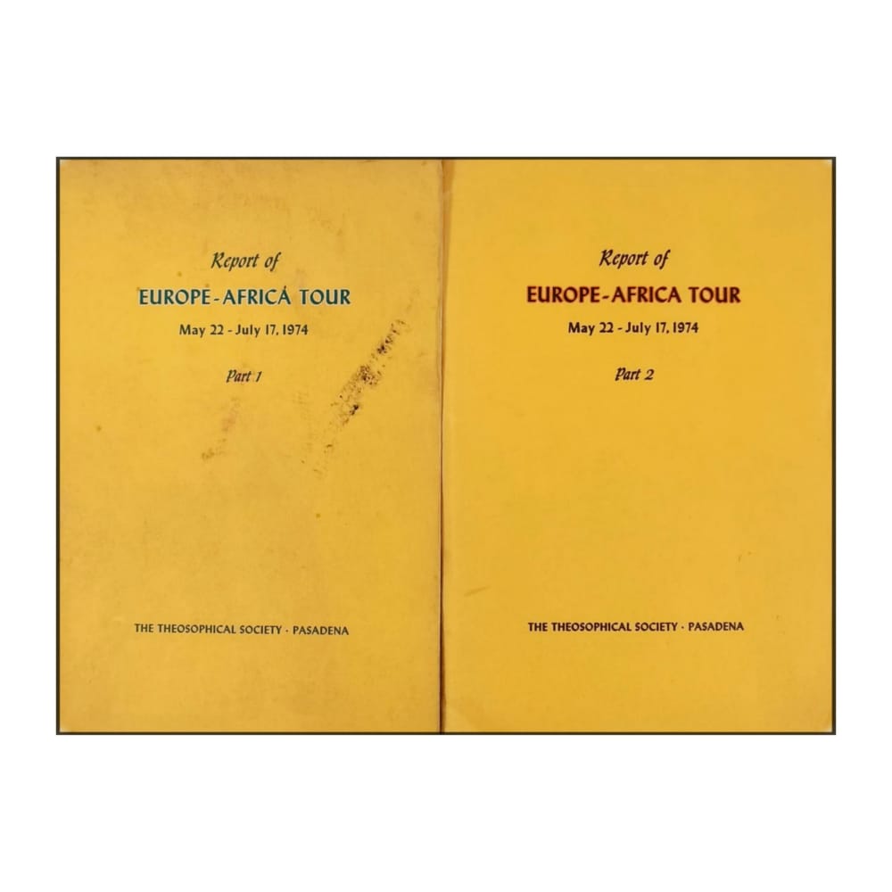 Report Of Europe-Africa Tour 1974 1-2