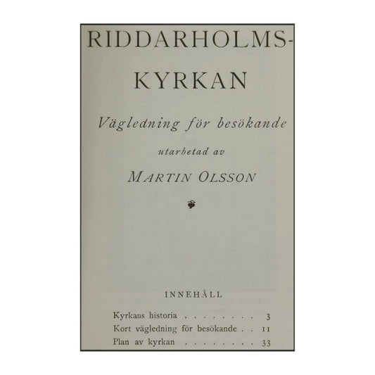 Martin Olsson: Riddarholmskyrkan