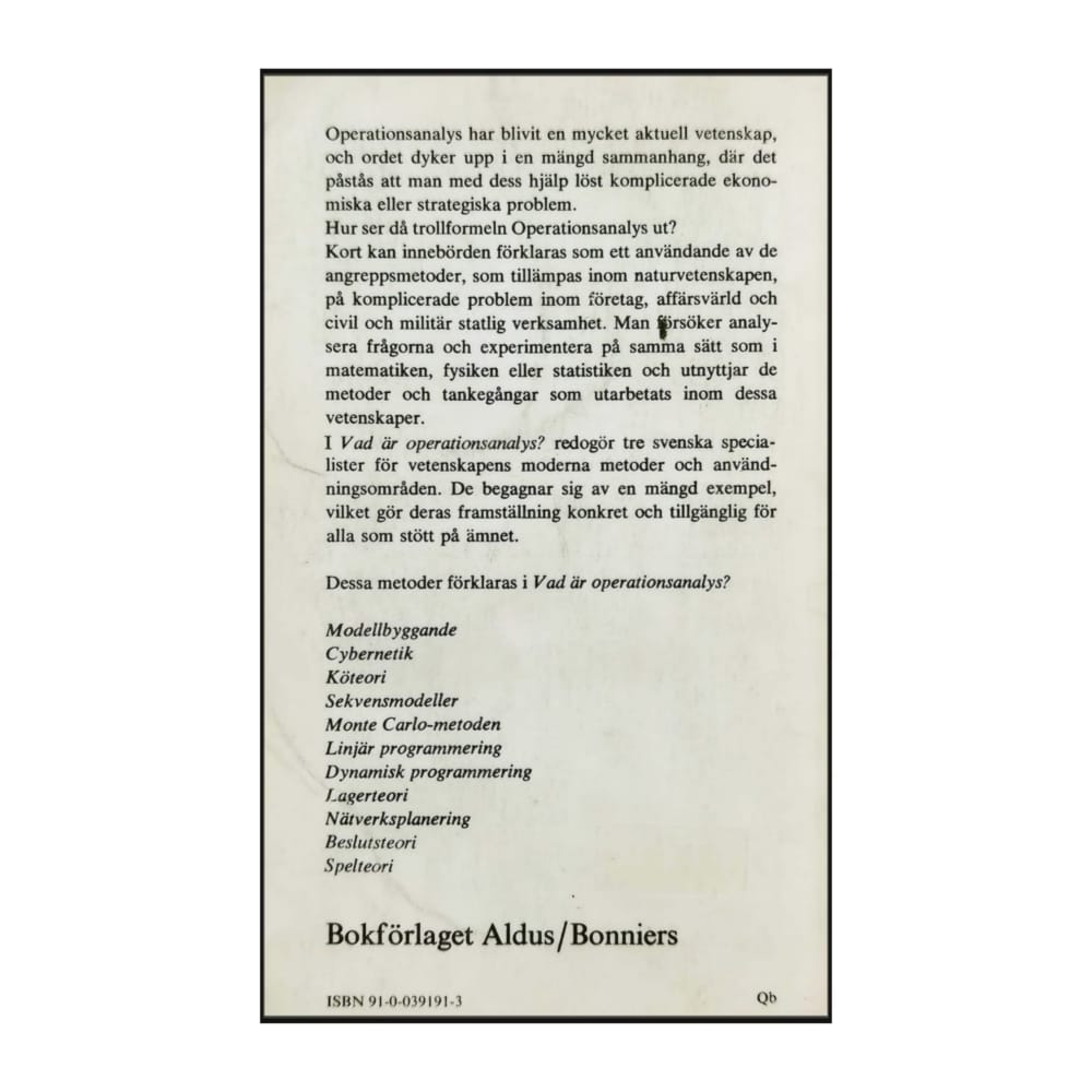 Vad Är Operationsanalys