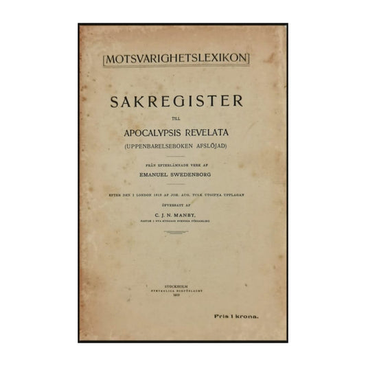 Emanuel Swedenborg: Sakregister